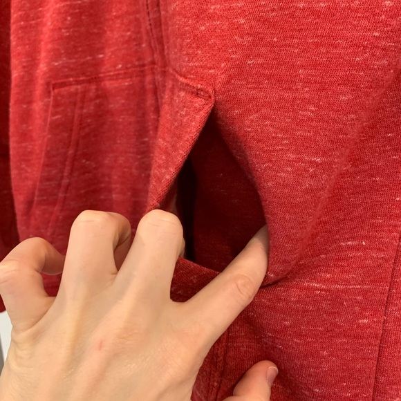Cat & Jack target boys red fuzzy hoodie jacket zipper pockets size M 8/10 Sherpa - Picture 3 of 9